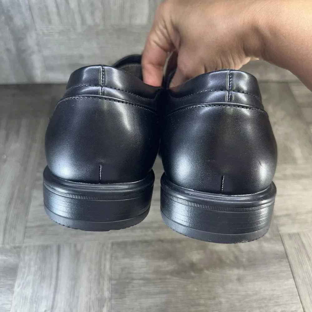 Perry Ellis Loafers Mens 11 Wide Black Dress Shoes Slip On Formal NEW